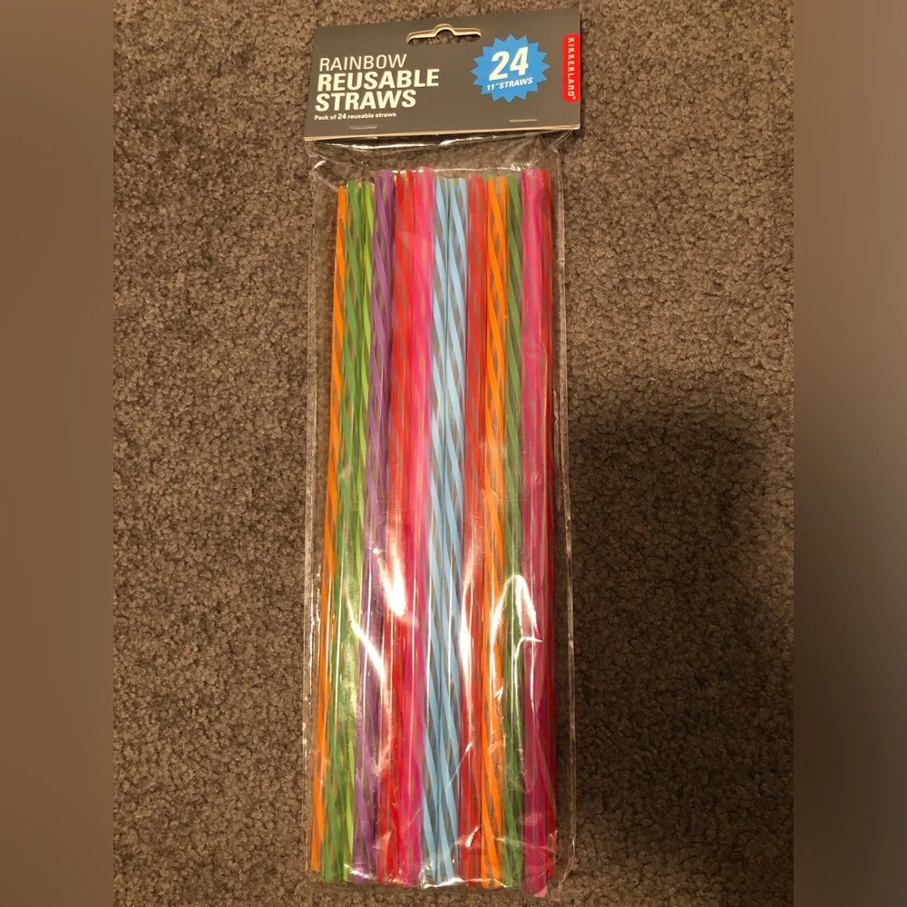 Rainbow Reusable Straws NWT 😀 - Picture 1 of 1
